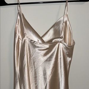 Plunge gold/ cream dress.